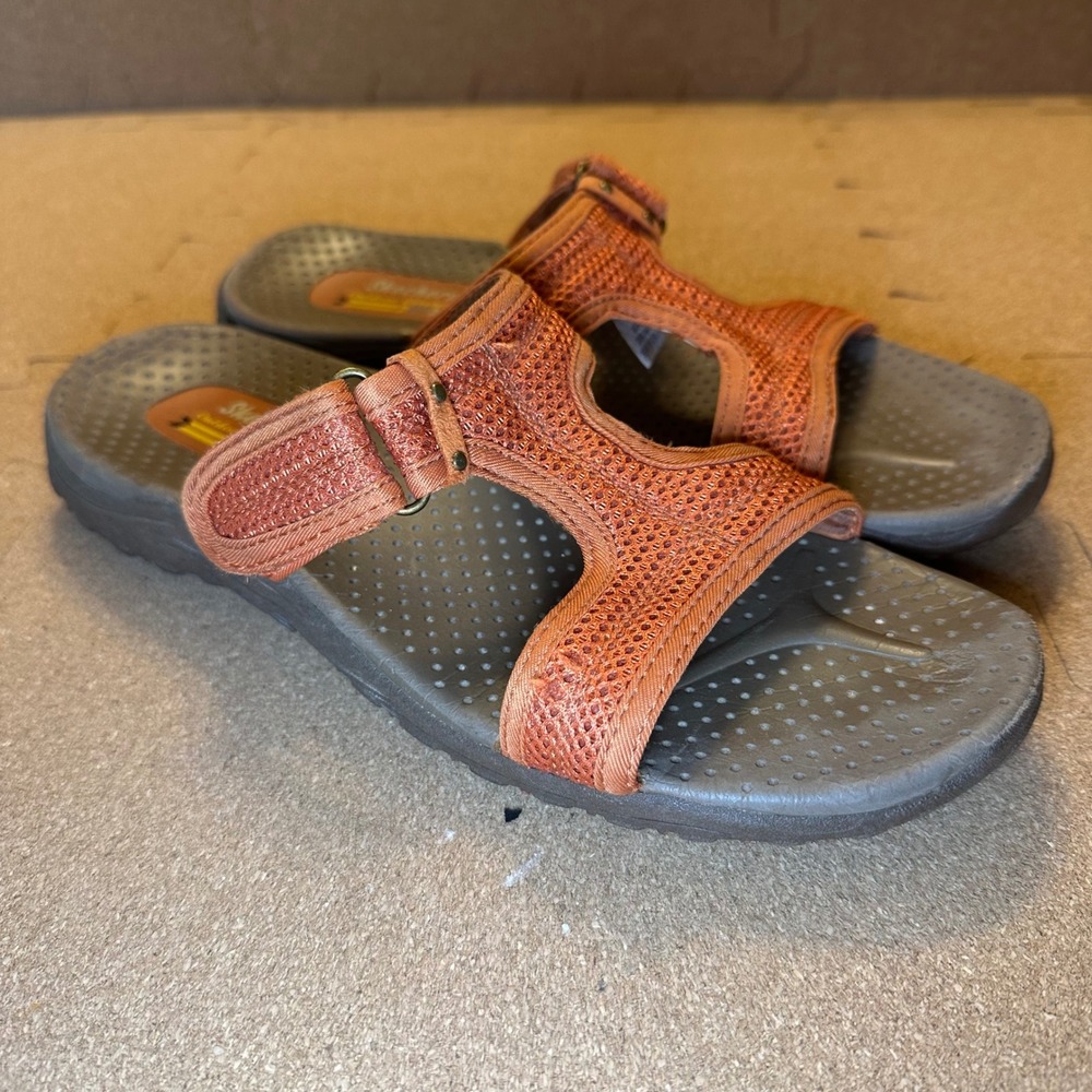 Skechers Outdoor Lifestyle Womens 8 Orange Mesh Slide Sandals 47786 Trail Sport